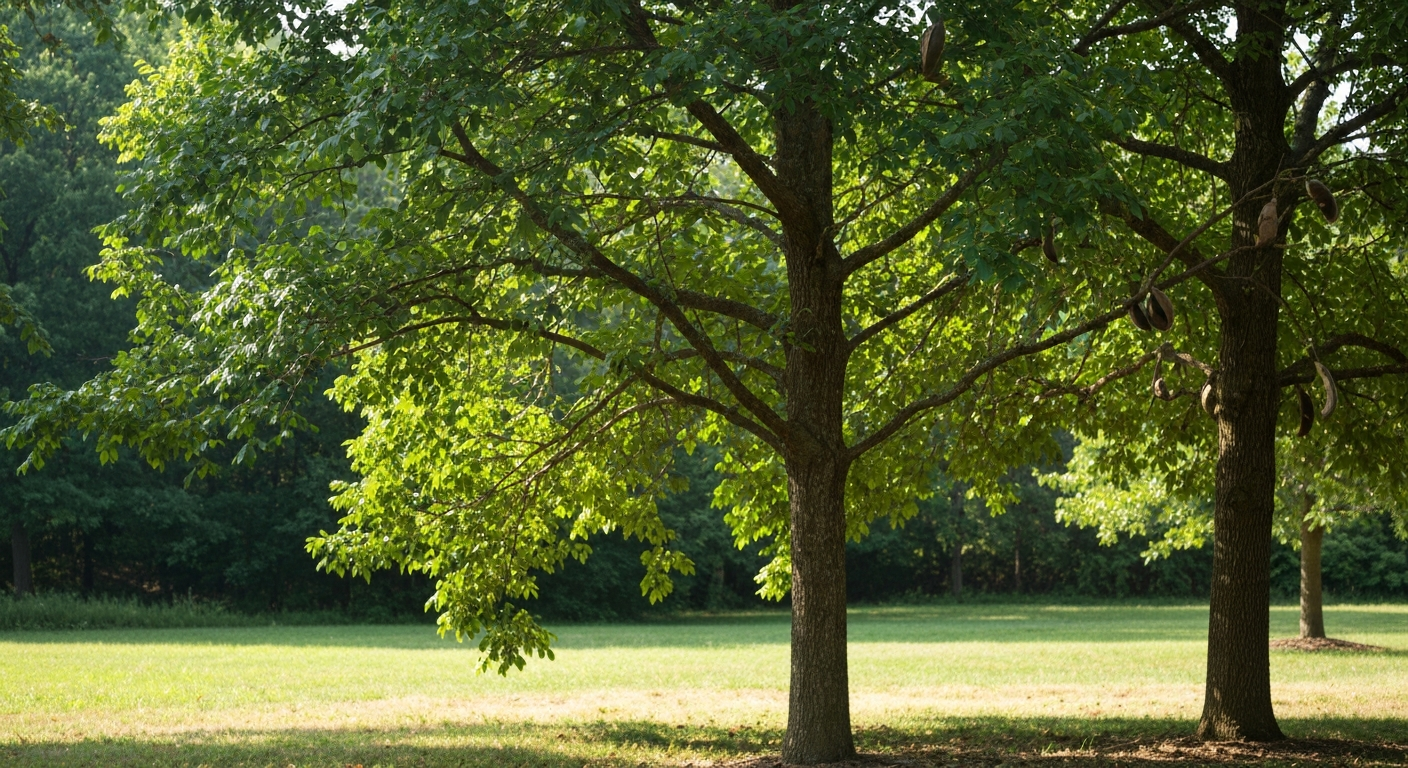 Kentucky coffee tree identification — Gymnocladus dioicus bipinnate leaves and seed pods