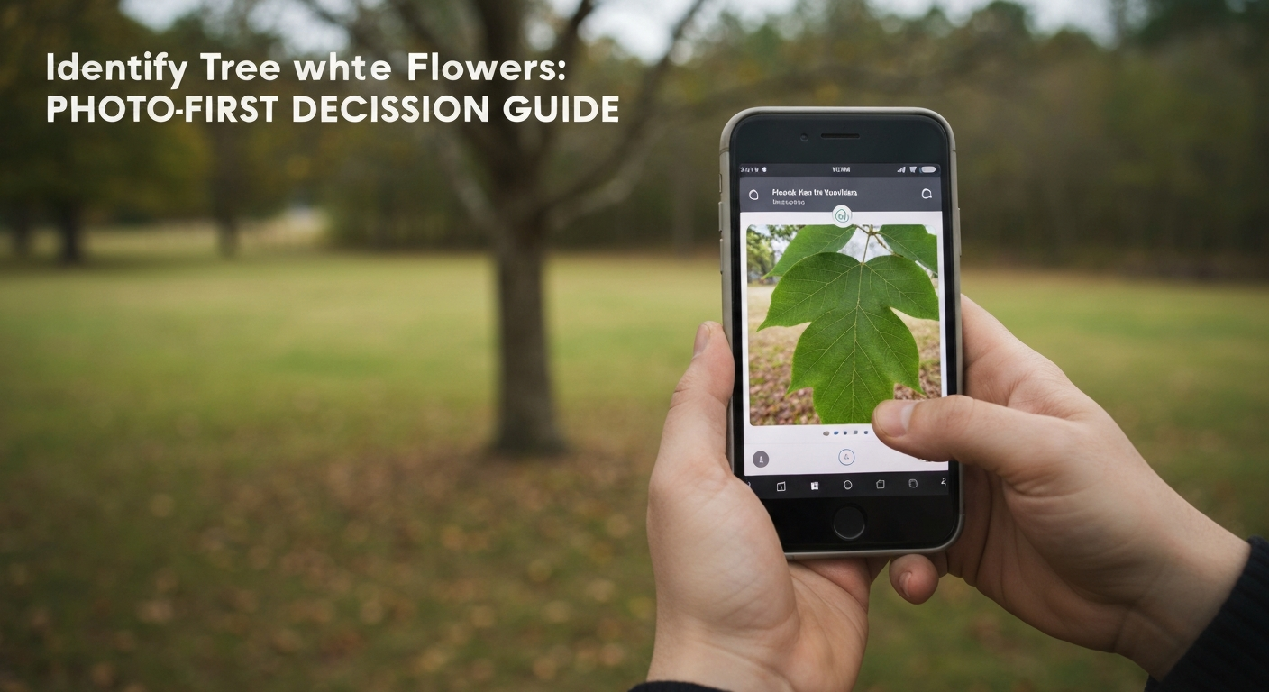 Identify tree with white flowers — spring blossom clusters on a backyard tree