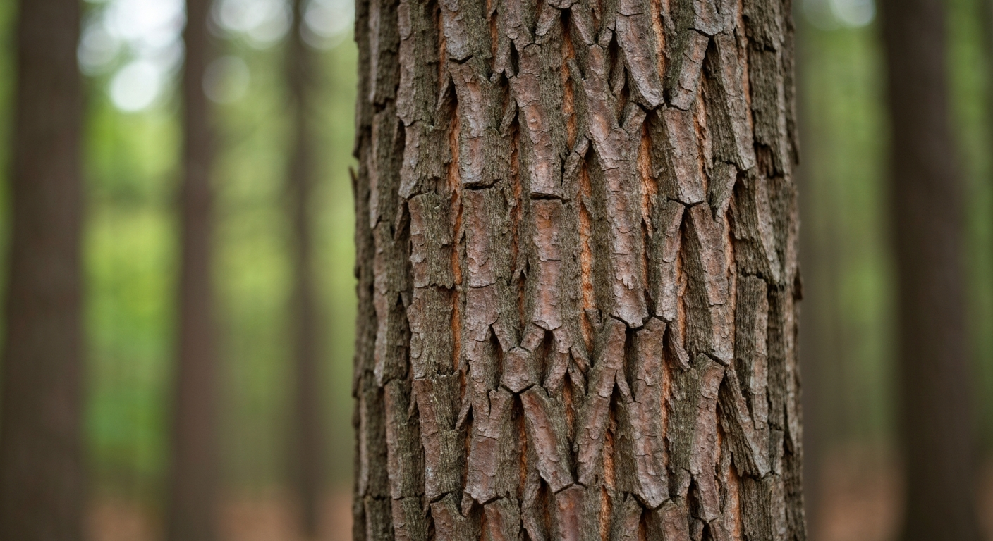 Tree identification by photo — phone camera framing a leaf and bark for species ID