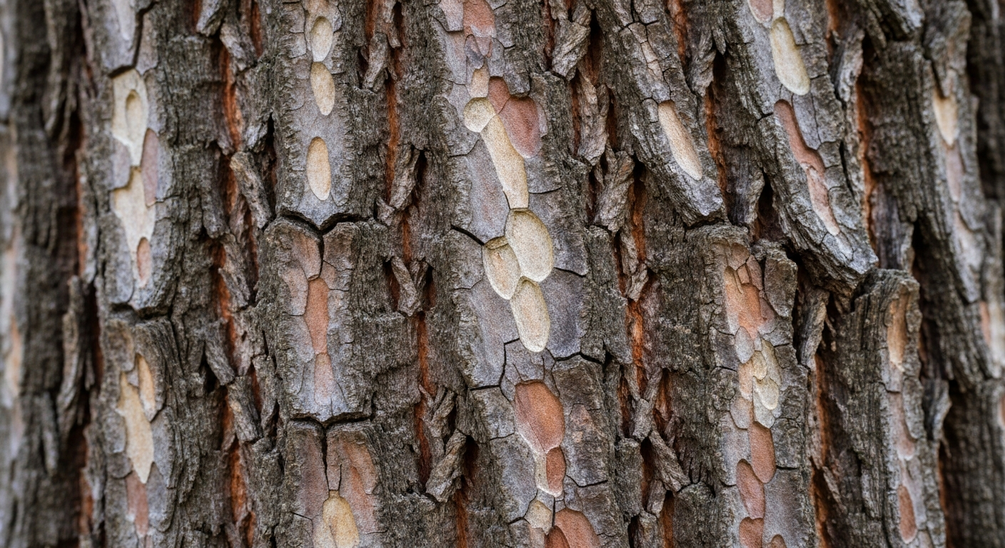 Wood identification — end grain, bark, and lumber samples for tree species ID
