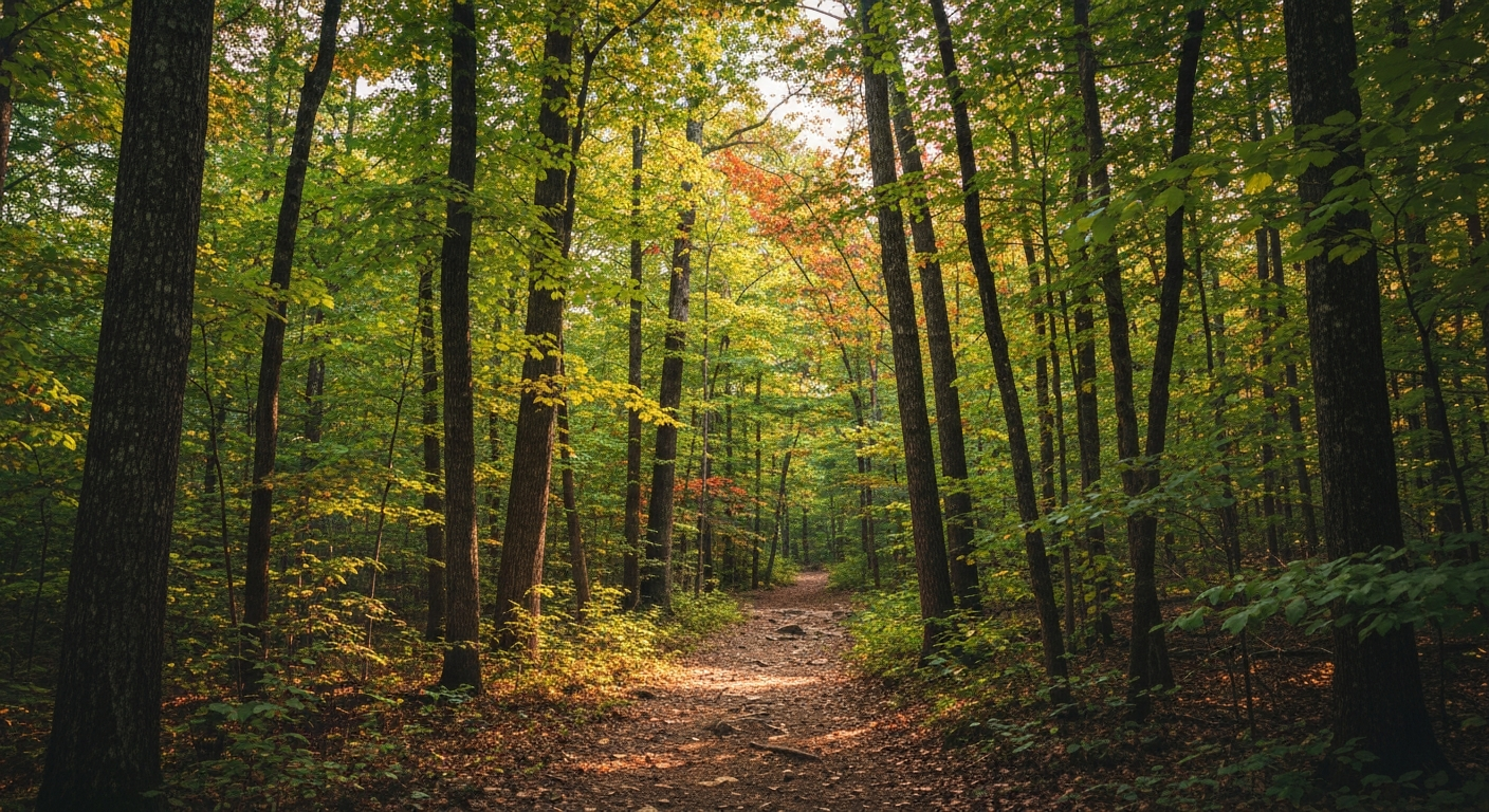 Tree id guide — hiker photographing a leaf on a phone for quick identification